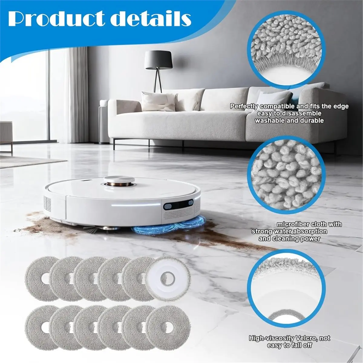 (A25M) For Dreame L10 / L10s Ultra / L20 Ultra Complete / L40 / L50 / X30 / X40 / X50 Robot Vacuum Cleaners Microfibre Mop Pads
(A25M) For Dreame L10 / L10s Ultra / L20 Ultra Complete / L40 / L50 / X30 / X40 / X50 Robot Vacuum Cleaners Microfibre Mop Pads