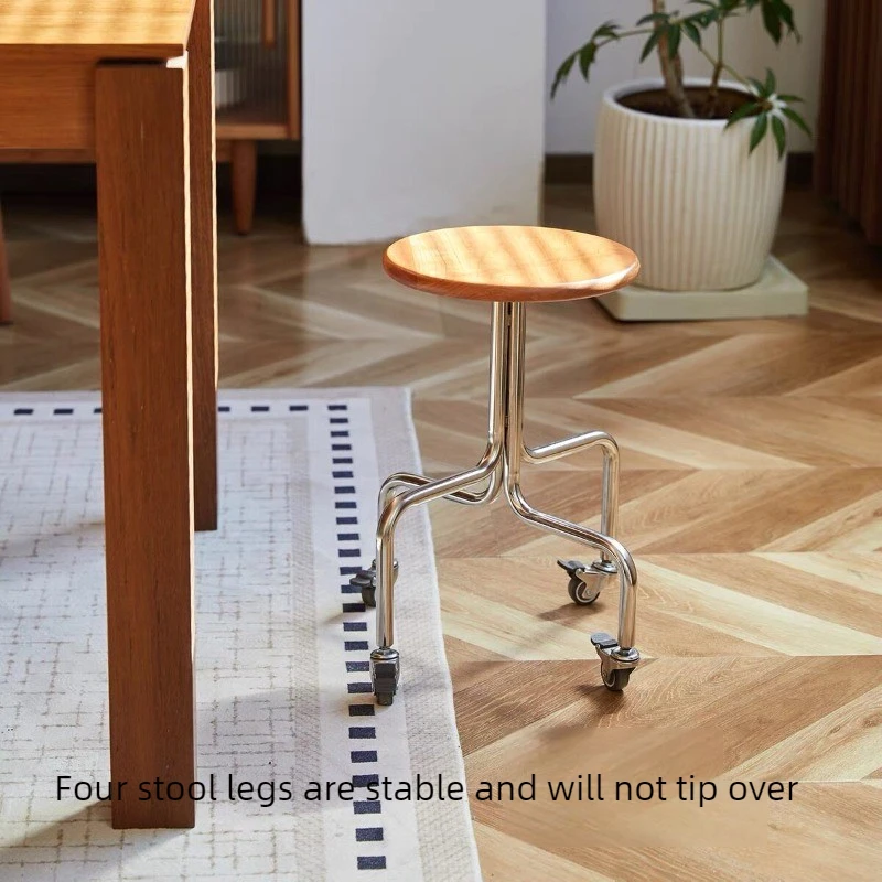 Stainless Steel Solid Wood Rolling Stool Mobile Short Dining Seat Round Bar Stool with Lockable Casters Pub Club Counter Chair
Stainless Steel Solid Wood Rolling Stool Mobile Short Dining Seat Round Bar Stool with Lockable Casters Pub Club Counter Chair