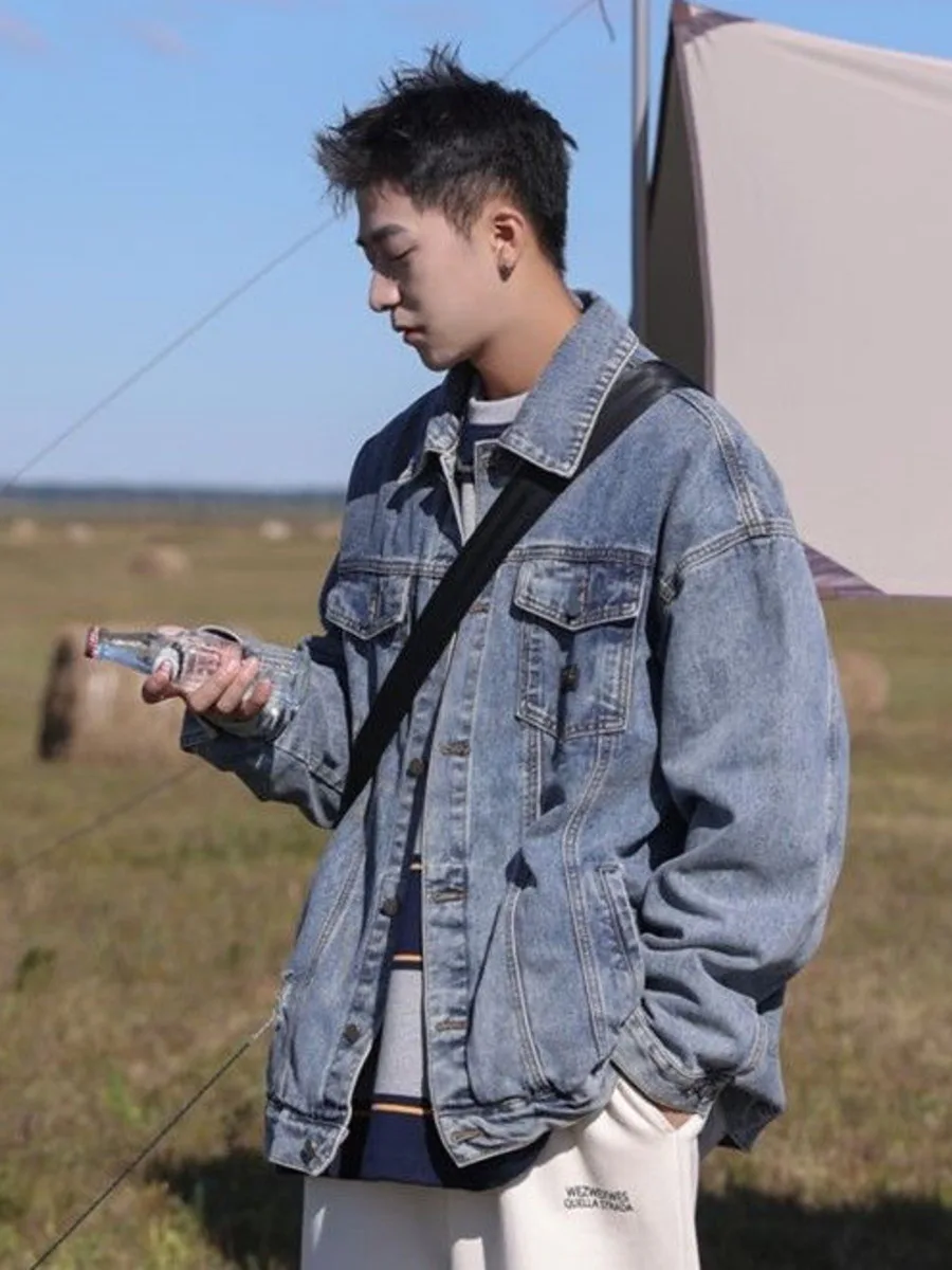Cowboy Spring Autumn Washed Denim Jackets Men Loose Casual High Street Cargo Personalized Jacket Tops Men Overcoat Male Clothes
Cowboy Spring Autumn Washed Denim Jackets Men Loose Casual High Street Cargo Personalized Jacket Tops Men Overcoat Male Clothes