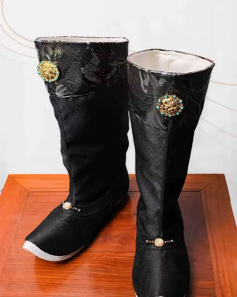 Handmade Original Chinese Hanfu Soap Boots Men Vintage Wedding Hanfu Boots Flat Heels Pointed-toe Black Boots Shoes For Women
Handmade Original Chinese Hanfu Soap Boots Men Vintage Wedding Hanfu Boots Flat Heels Pointed-toe Black Boots Shoes For Women
