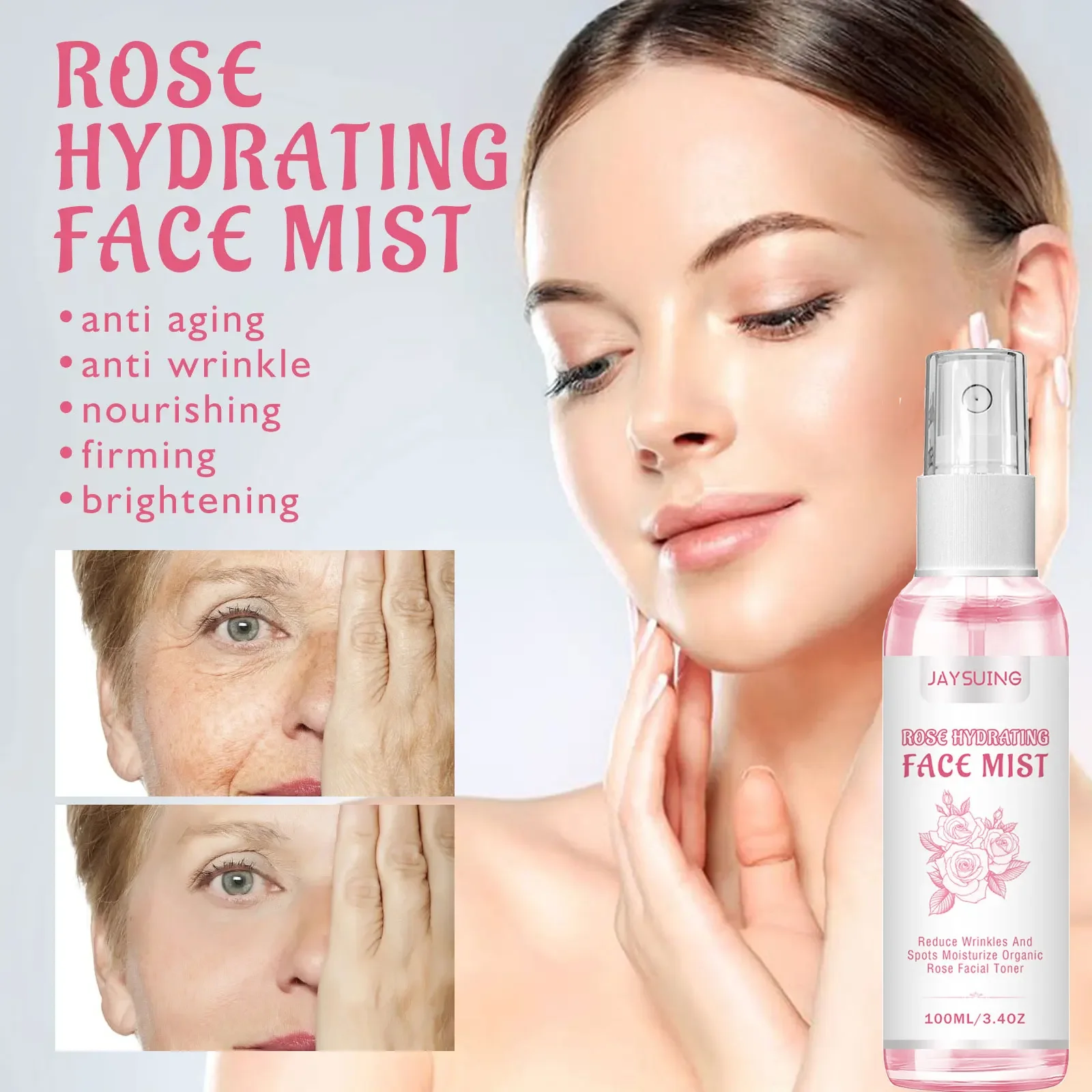 Rose Water Toner Moisturizing Mist for Face Mild Soothing Brightening Facial Spray with Aloe Rosewater for Most Skin Types
Rose Water Toner Moisturizing Mist for Face Mild Soothing Brightening Facial Spray with Aloe Rosewater for Most Skin Types