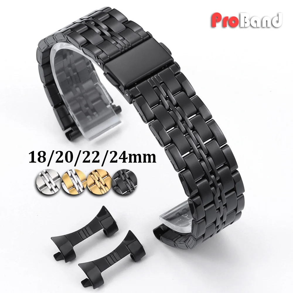 For Tissot for Seiko Curved End Watch Strap 18 20 22 24mm Bracelet Solid Stainless Steel Band Metal Wristband Men Universal Belt
For Tissot for Seiko Curved End Watch Strap 18 20 22 24mm Bracelet Solid Stainless Steel Band Metal Wristband Men Universal Belt