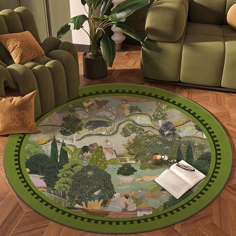 Round Rug Living Room Carpet Soft Bedroom Bedside Floor Mat Plants Flowers French Retro Anti-slip Carpets Home Ddecoration Tapis
Round Rug Living Room Carpet Soft Bedroom Bedside Floor Mat Plants Flowers French Retro Anti-slip Carpets Home Ddecoration Tapis