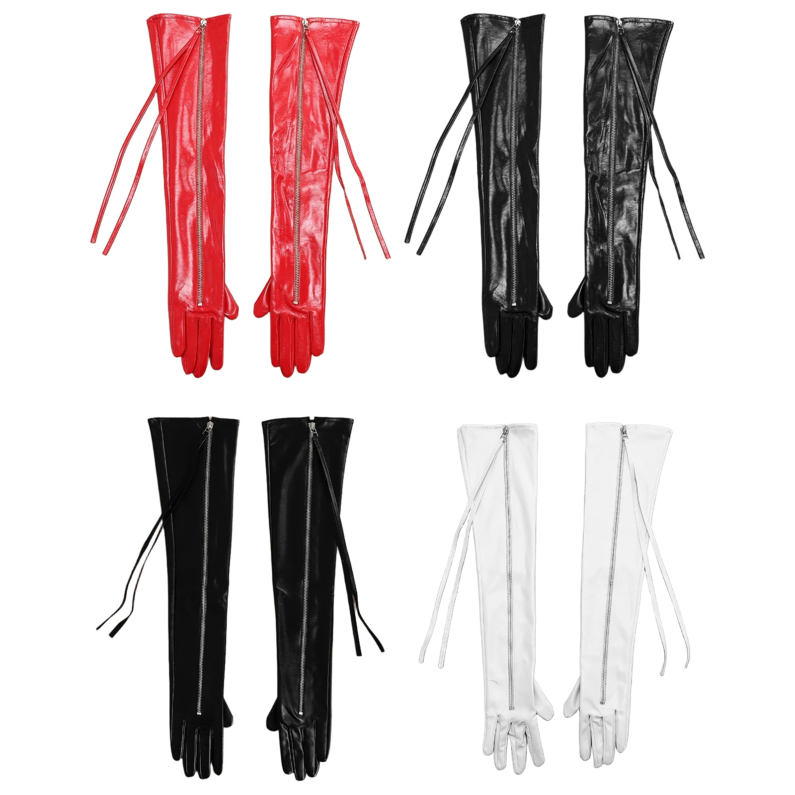 1Pair Women Extended Faux Leather Full Fingers Gloves Zipper Tassels Design Gloves Accessories for Cosplay Costume Nightclub
1Pair Women Extended Faux Leather Full Fingers Gloves Zipper Tassels Design Gloves Accessories for Cosplay Costume Nightclub