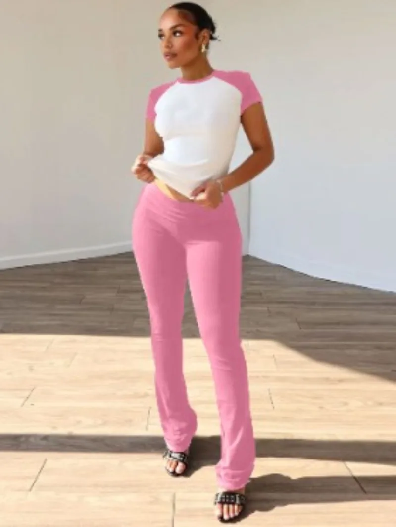 KEXU Casual Fitness Yoga Women's Set Patchwork Short Sleeve T-shirt and Flare Pants Sporty Two 2 Piece Sets Outfit Tracksuits
KEXU Casual Fitness Yoga Women's Set Patchwork Short Sleeve T-shirt and Flare Pants Sporty Two 2 Piece Sets Outfit Tracksuits