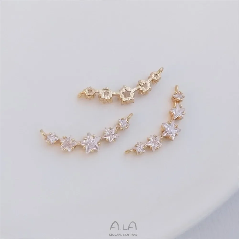 14K Gold Wrapped Five Pointed Star Peach Heart Round Zircon Curved Rod Double Hanging Necklace Pendant DIY Collar Chain Pendant
14K Gold Wrapped Five Pointed Star Peach Heart Round Zircon Curved Rod Double Hanging Necklace Pendant DIY Collar Chain Pendant