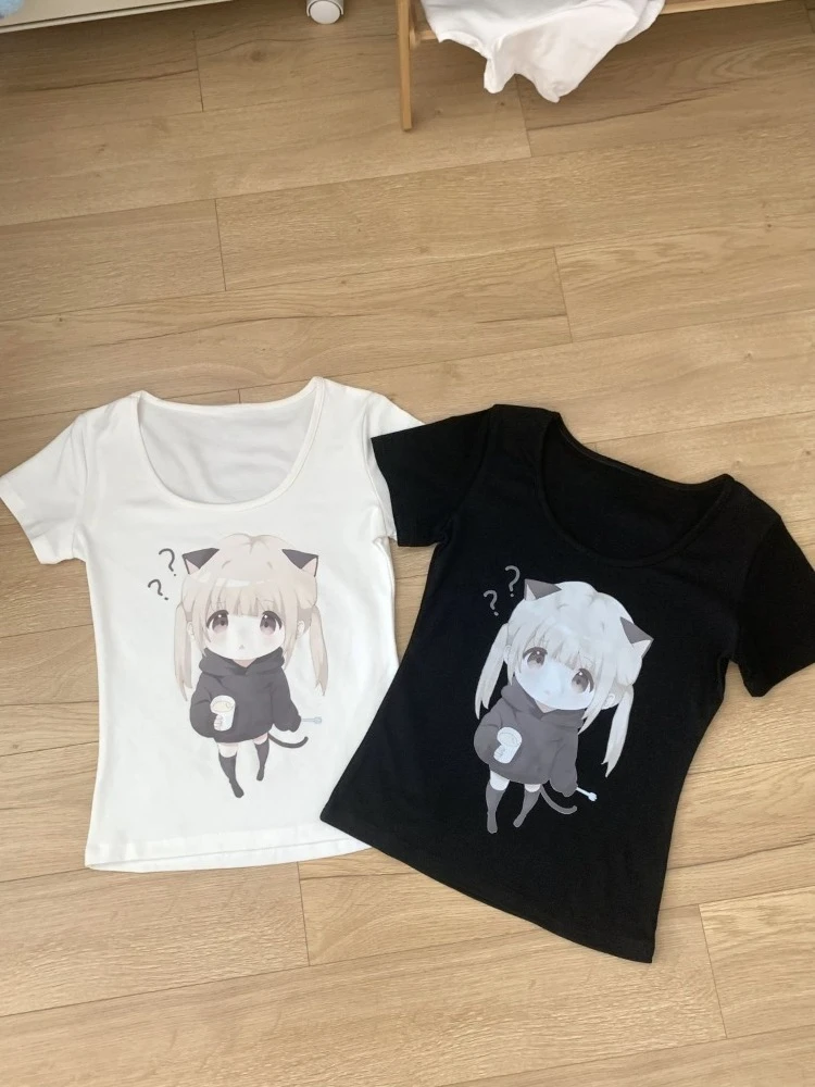 Japanese Sweet Y2k Print O-neck Tee Shirt 2025 New Short Sleeve Top for Women Summer Slim Fit White All-match T-shirts
Japanese Sweet Y2k Print O-neck Tee Shirt 2025 New Short Sleeve Top for Women Summer Slim Fit White All-match T-shirts