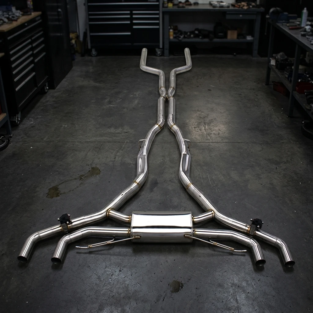 Valvetronic Stainless Steel Catback Exhaust with Muffler, Compatible with BMW X5 M50i 4.4TT 2019-2024, OEM Performance
Valvetronic Stainless Steel Catback Exhaust with Muffler, Compatible with BMW X5 M50i 4.4TT 2019-2024, OEM Performance