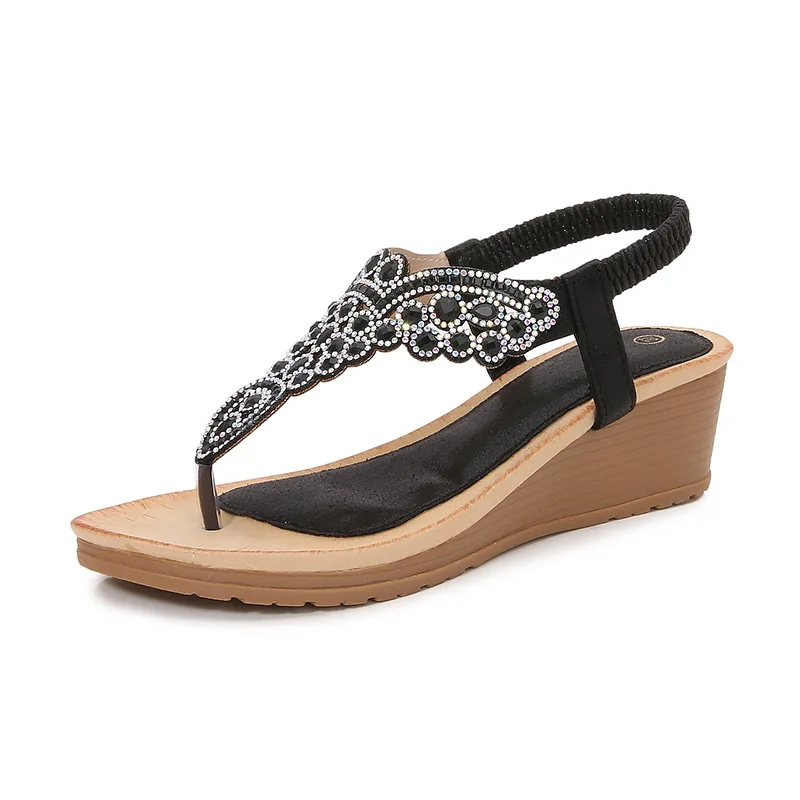 Women Flat Rhinestone Sandals Bohemian Sandals Summer New Non Slip BeachElastic Low Heels Roman Sandals Sandalias Mujer
Women Flat Rhinestone Sandals Bohemian Sandals Summer New Non Slip BeachElastic Low Heels Roman Sandals Sandalias Mujer