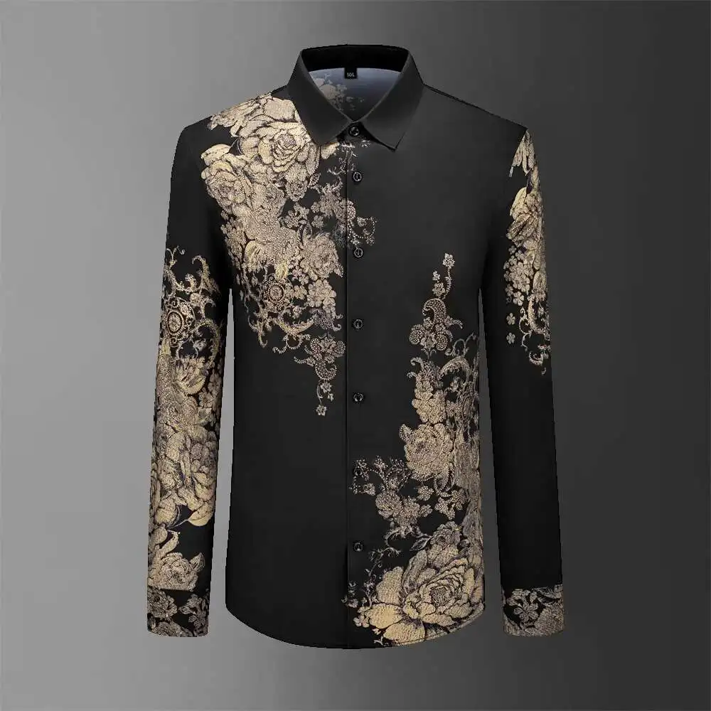 Luxury Baroque Gold Shirt Social Club Outfits Trend Shirt Men Camiseta Masculina Retro Rhinestones Long Sleeve Shirt Men
Luxury Baroque Gold Shirt Social Club Outfits Trend Shirt Men Camiseta Masculina Retro Rhinestones Long Sleeve Shirt Men