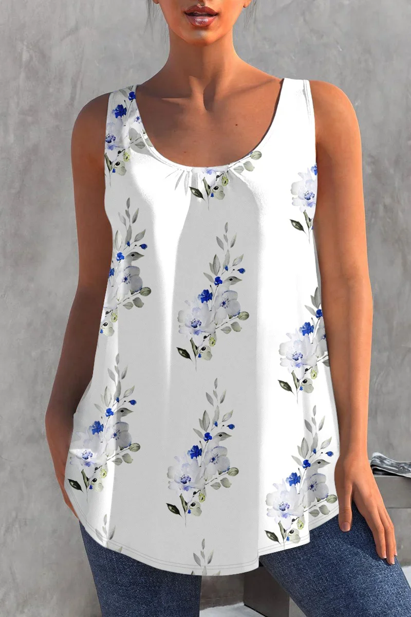 Women Plus Size Floral Tank Round Neck Loose Casual Summer Top Sleeveless Basic Brife Female Tank Top Fashion Clothes 2023
Women Plus Size Floral Tank Round Neck Loose Casual Summer Top Sleeveless Basic Brife Female Tank Top Fashion Clothes 2023