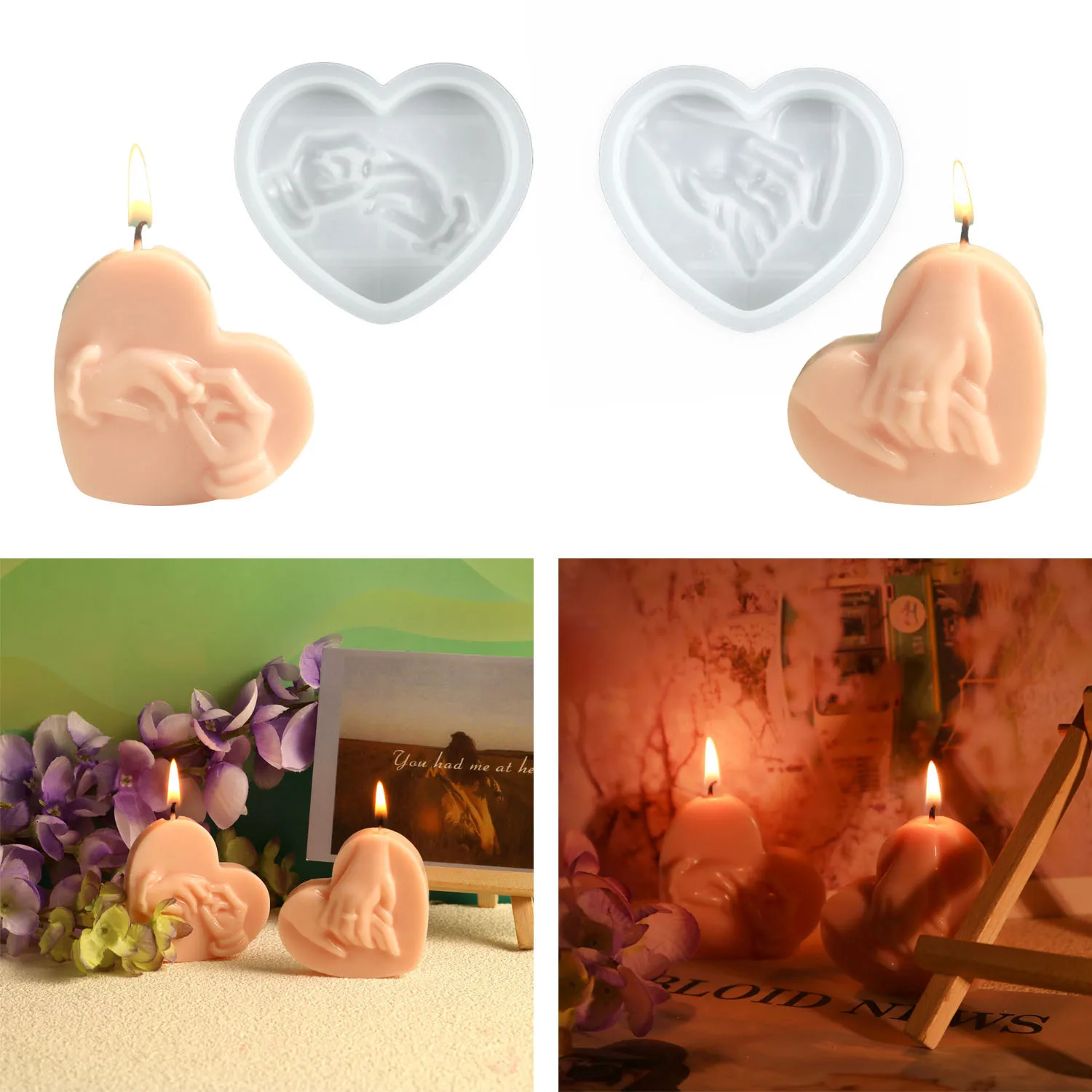 2styles Creative Small Heart-Shaped Silicone Candle Molds Perfect For DIY Proposal Valentine's Day Wax Homemade Soap
2styles Creative Small Heart-Shaped Silicone Candle Molds Perfect For DIY Proposal Valentine's Day Wax Homemade Soap