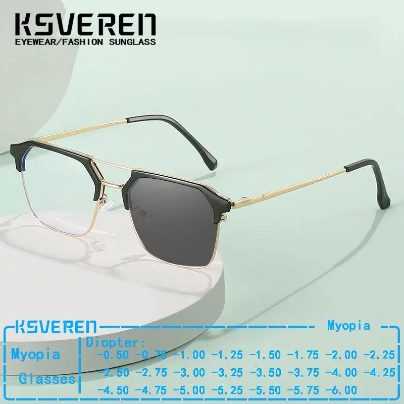 Half Frame Retro Style Metal Myopia Glasses Photochromic Man Woman Blue Light Blocking Prescription Glasses Optical Glasses
Half Frame Retro Style Metal Myopia Glasses Photochromic Man Woman Blue Light Blocking Prescription Glasses Optical Glasses