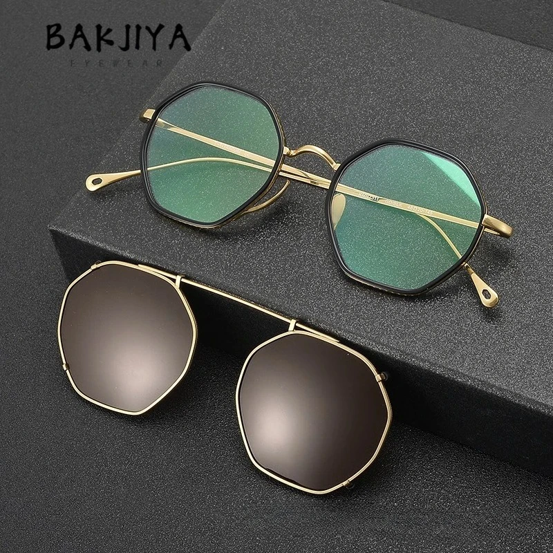 Japanese Handmade Acetate Titanium Frame Polarized Clip Sunglasses Men and Women Retro Polygonal Myopia Clip-on Eyeglasses Frame
Japanese Handmade Acetate Titanium Frame Polarized Clip Sunglasses Men and Women Retro Polygonal Myopia Clip-on Eyeglasses Frame