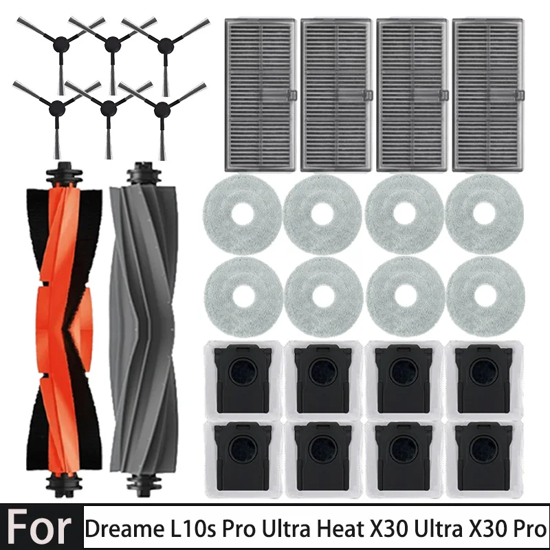 For Dreame L10s Pro Ultra Heat, X30 Ultra, X30 Pro Vacuum Cleaner Replacement Accessories Main Side Brush Filter Mop Dust Bag
For Dreame L10s Pro Ultra Heat, X30 Ultra, X30 Pro Vacuum Cleaner Replacement Accessories Main Side Brush Filter Mop Dust Bag