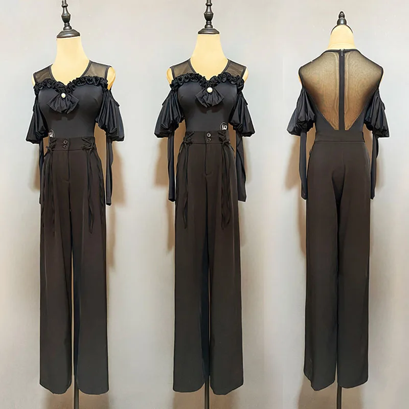 Ballroom Standard Dance Clothing Women Modern Dancing Training Top Black Long Sleeve Practice Tops Adult Ballroom Pants VBH2533
Ballroom Standard Dance Clothing Women Modern Dancing Training Top Black Long Sleeve Practice Tops Adult Ballroom Pants VBH2533