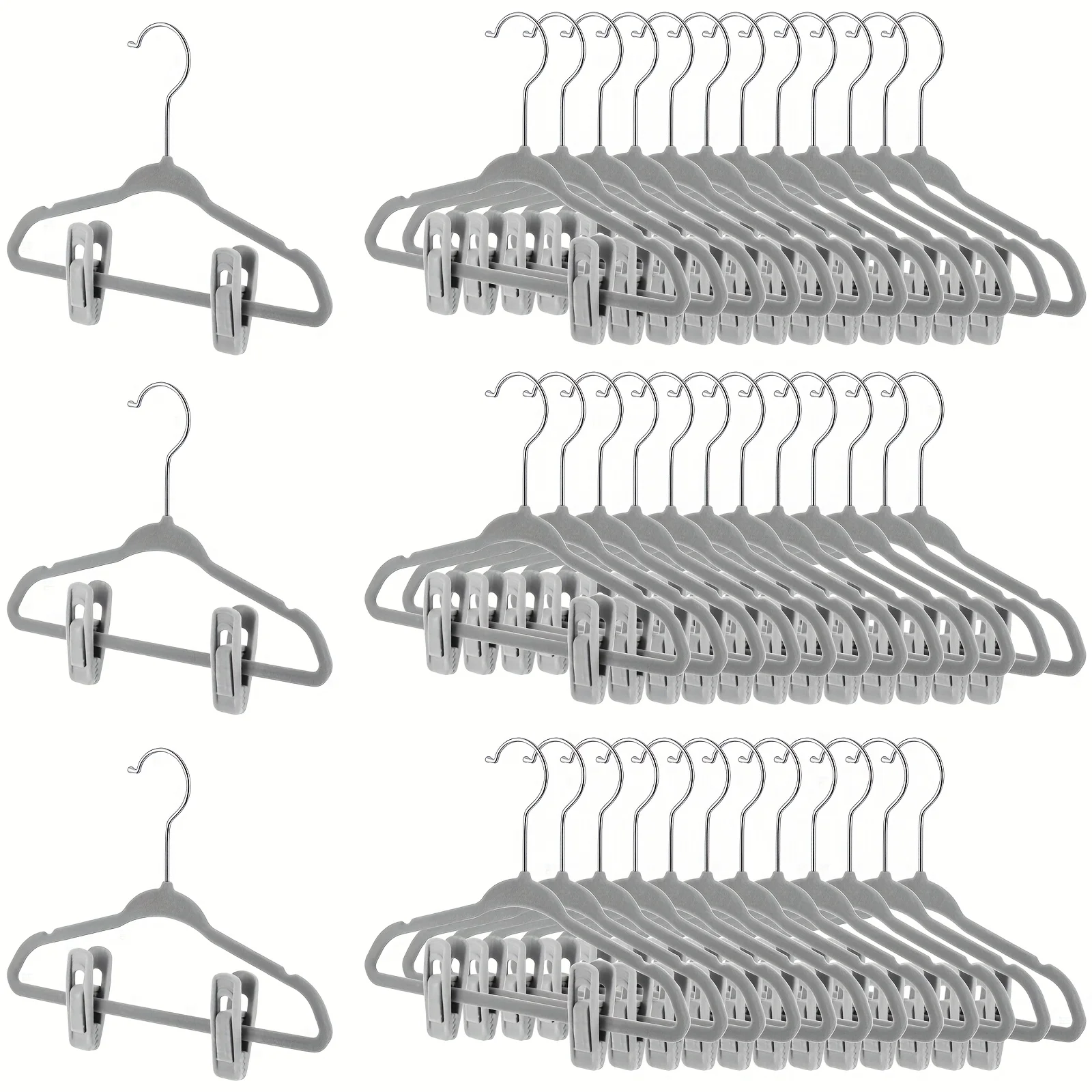 50pcs Velvet Non-Slip Hangers with Clips, 100 Clips for Pants & Skirts, Space-Saving Clothes Hangers for Nursery Closet Organization
50pcs Velvet Non-Slip Hangers with Clips, 100 Clips for Pants & Skirts, Space-Saving Clothes Hangers for Nursery Closet Organization