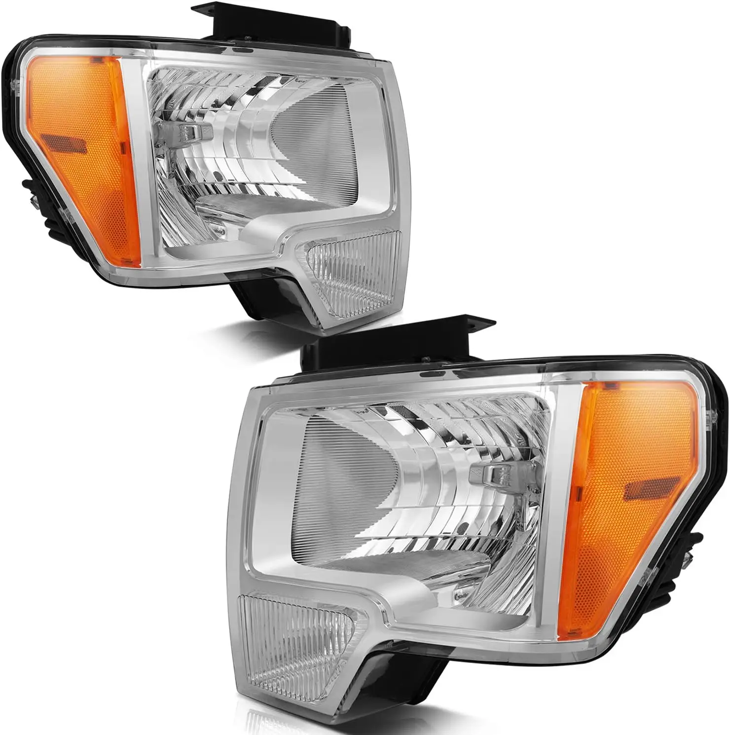 Замена пары фар в сборе для Ford F-150 2009-2014, хромированный корпус, янтарный отражатель, прозрачные линзы, сторона водителя и пассажира
Замена пары фар в сборе для Ford F-150 2009-2014, хромированный корпус, янтарный отражатель, прозрачные линзы, сторона водителя и пассажира