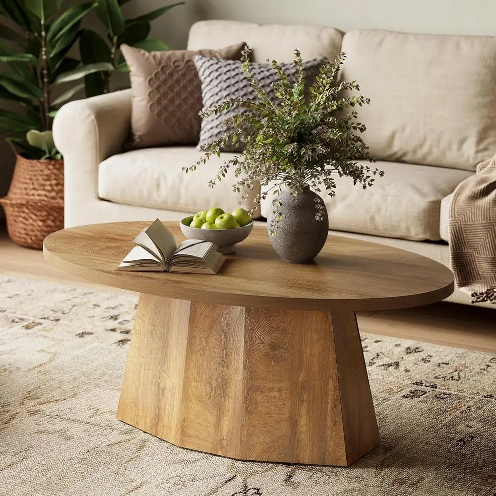 Oval Coee Table, 47-Inch Living Room Table with Polygonal Pedestal, ern Center Accent urniture, Child-riendly, Easy to Assembly,
Oval Coee Table, 47-Inch Living Room Table with Polygonal Pedestal, ern Center Accent urniture, Child-riendly, Easy to Assembly,