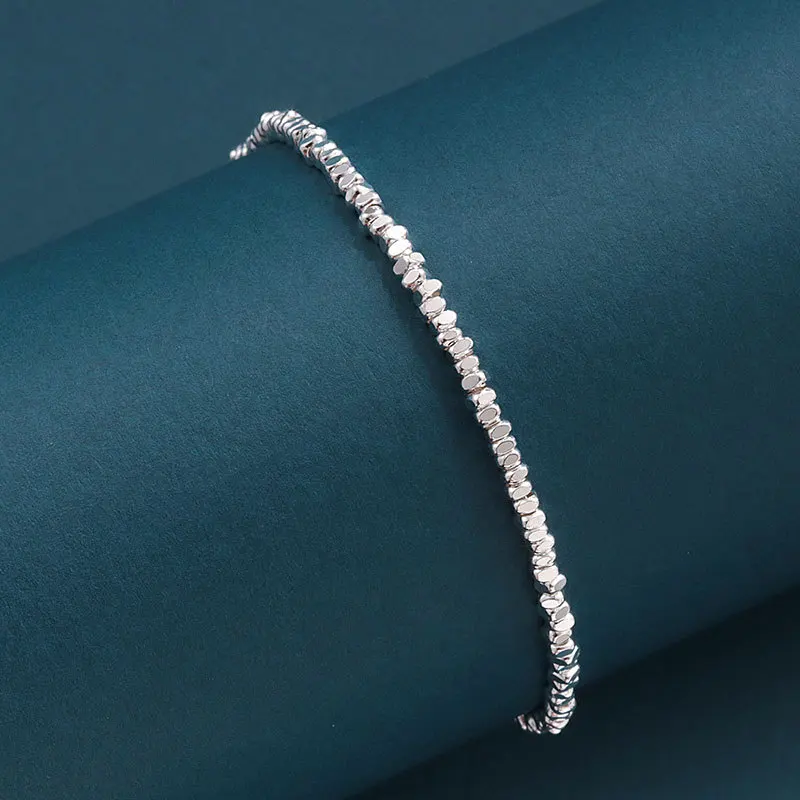 925 Sterling Silver Irregular Chain Cool Bracelets Small Pieces Of Silver For Women Vintage Luxury Jewellery Accessories
925 Sterling Silver Irregular Chain Cool Bracelets Small Pieces Of Silver For Women Vintage Luxury Jewellery Accessories