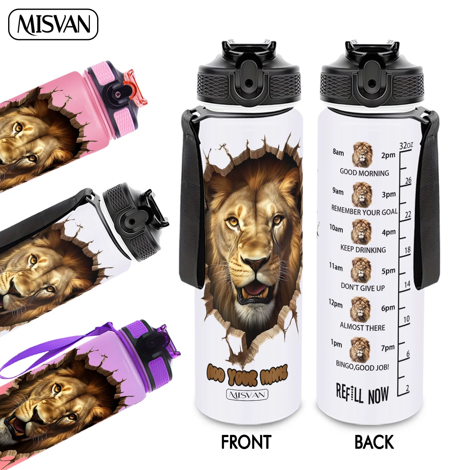 Бутылка для воды 32 унции с градиентным дизайном, с изображением головы льва и возможностью нанесения имени, герметичная, с HD-печатью, не осыпающаяся, идеально подходит для занятий спортом
Бутылка для воды 32 унции с градиентным дизайном, с изображением головы льва и возможностью нанесения имени, герметичная, с HD-печатью, не осыпающаяся, идеально подходит для занятий спортом