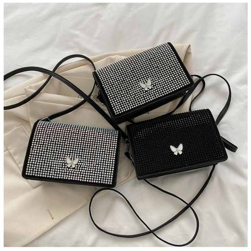 Black Shoulder Bag Shiny Fashionable Rhinestone Women's Bag Flip Bag Single Shoulder Crossbody High Quality Square Bag
Black Shoulder Bag Shiny Fashionable Rhinestone Women's Bag Flip Bag Single Shoulder Crossbody High Quality Square Bag