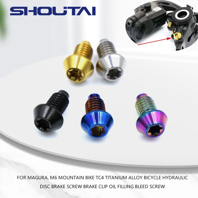 For Magura M6 Mountain Bike TC4 2Pcs Titanium Alloy Bicycle Hydraulic Disc Brake Screw Brake Clip Oil Filling Bleed Screw Gold
For Magura M6 Mountain Bike TC4 2Pcs Titanium Alloy Bicycle Hydraulic Disc Brake Screw Brake Clip Oil Filling Bleed Screw Gold