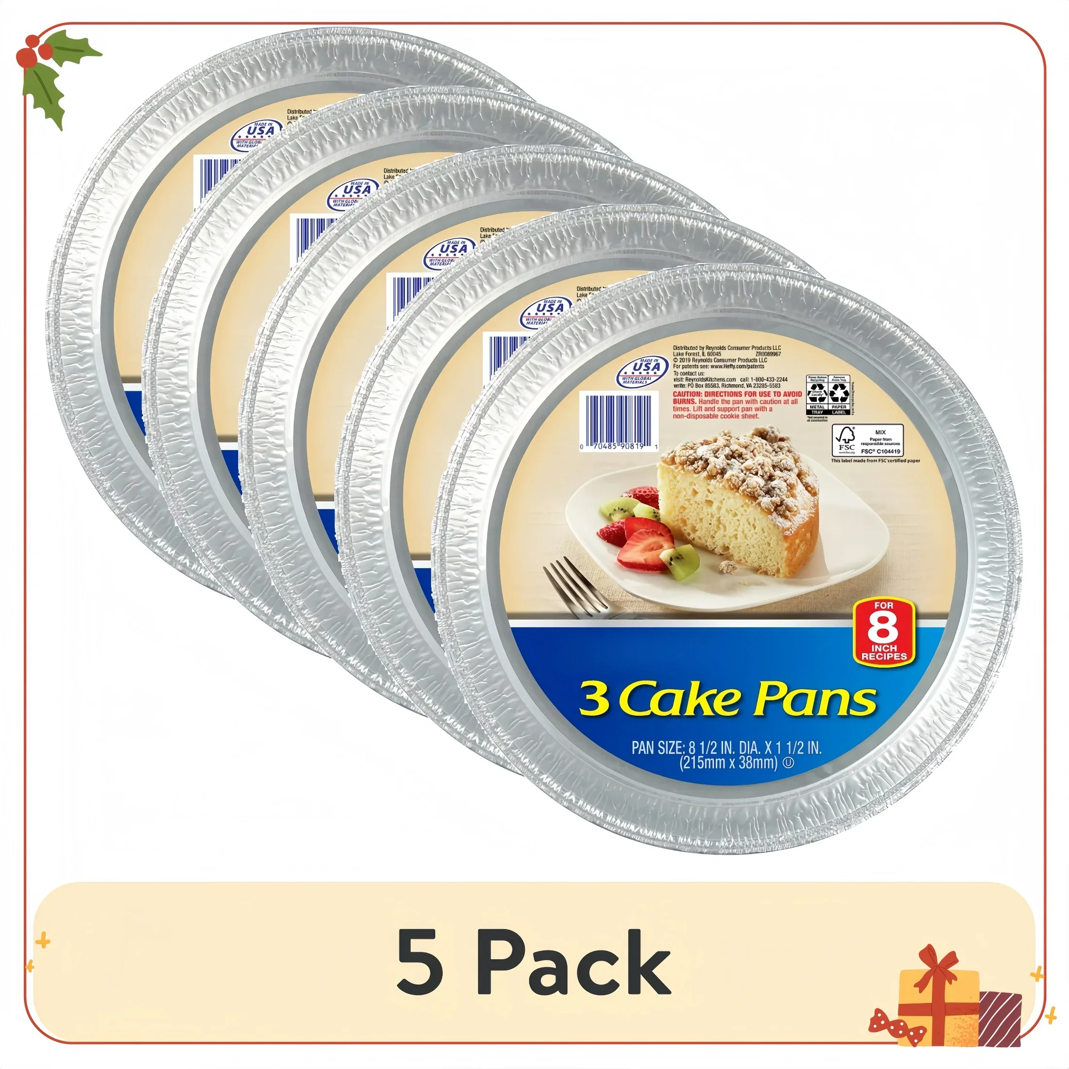 (5 шт.) Формы для торта из фольги Формы для выпечки 8,5 дюймов 8,5 дюймов X 1,5 дюйма Серебро 1 упаковка 3 шт.
(5 шт.) Формы для торта из фольги Формы для выпечки 8,5 дюймов 8,5 дюймов X 1,5 дюйма Серебро 1 упаковка 3 шт.