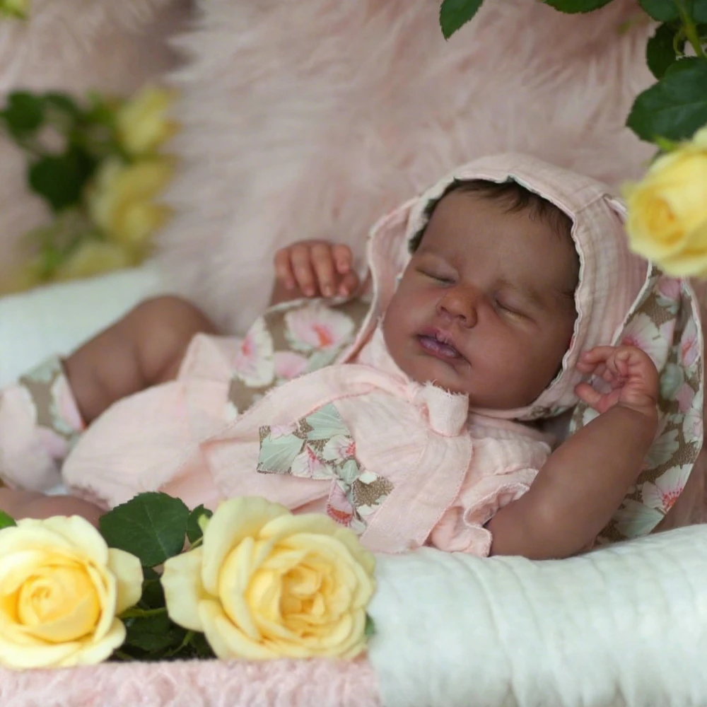 BZDOLL 48CM 19in Loulou Reborn Doll, Black Brown Skin, Vinyl Limbs Cloth Body, Handmade Play Toy & Kids Gift
BZDOLL 48CM 19in Loulou Reborn Doll, Black Brown Skin, Vinyl Limbs Cloth Body, Handmade Play Toy & Kids Gift