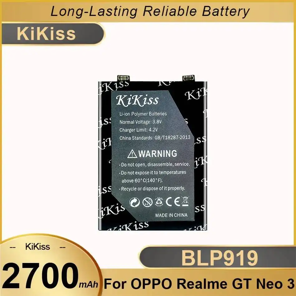 BLP919 Замена аккумулятора мобильного телефона премиум-класса 2700 мАч для Oppo Realme GT Neo 3
BLP919 Замена аккумулятора мобильного телефона премиум-класса 2700 мАч для Oppo Realme GT Neo 3