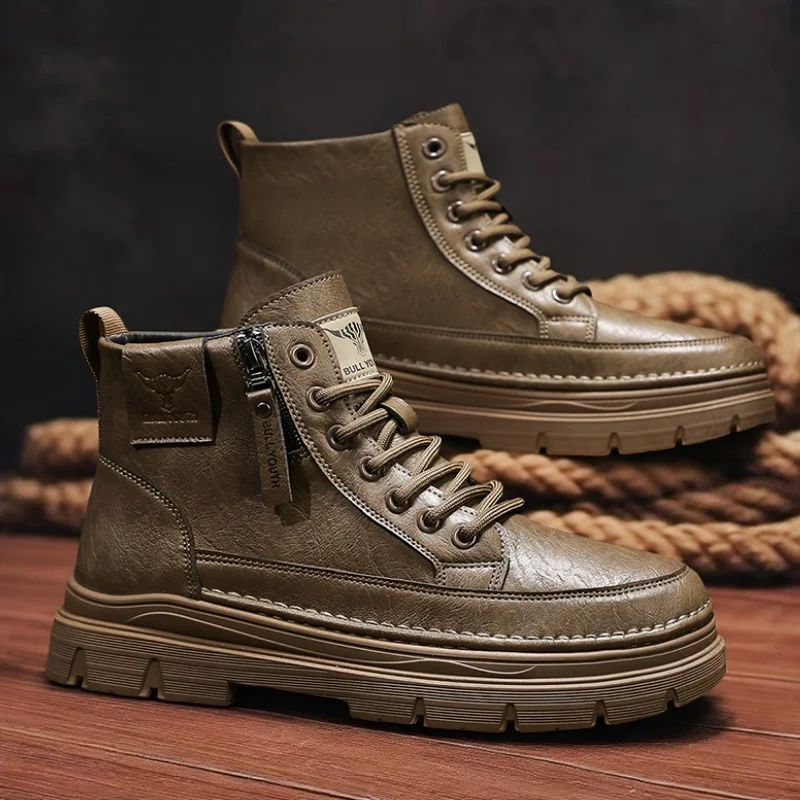 Men's Boots Casual Leather Shoes Outdoor Sports Thick Bottom Genuine Leather Mid-Calf Work Boots High-Tech Style
Men's Boots Casual Leather Shoes Outdoor Sports Thick Bottom Genuine Leather Mid-Calf Work Boots High-Tech Style