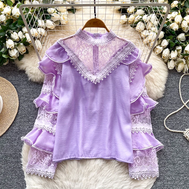 French Retro Lace Long Sleeved Satin Shirt for Women Spring Autumn New Elegant Fashionable Versatile Chic Blouse Top W87
French Retro Lace Long Sleeved Satin Shirt for Women Spring Autumn New Elegant Fashionable Versatile Chic Blouse Top W87