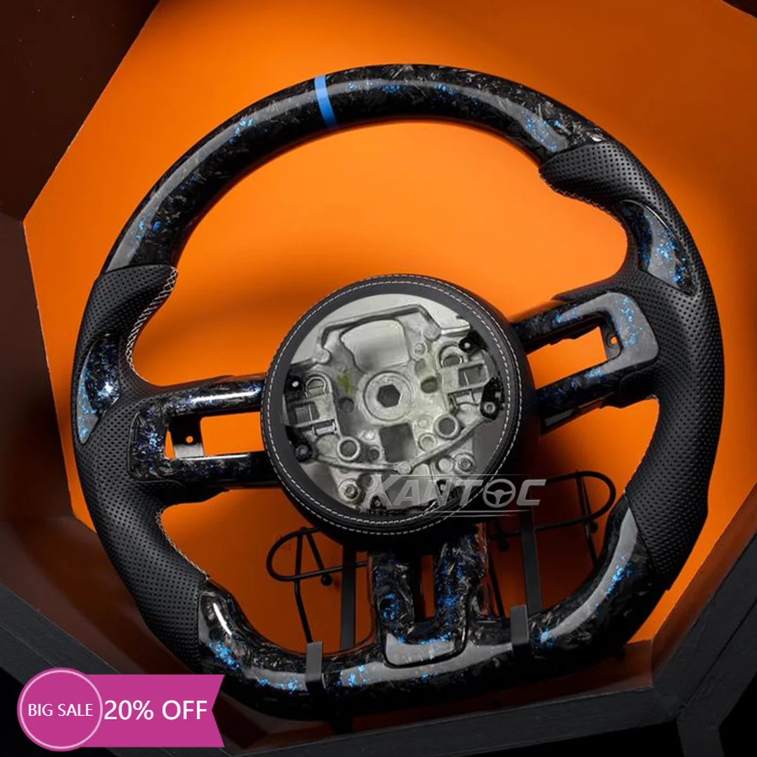 Forged Carbon Fiber Forged Leather Steering Wheel Perforated Design Racing Style Fit for 2018 Mustang Ecoboost Without airbags
Forged Carbon Fiber Forged Leather Steering Wheel Perforated Design Racing Style Fit for 2018 Mustang Ecoboost Without airbags