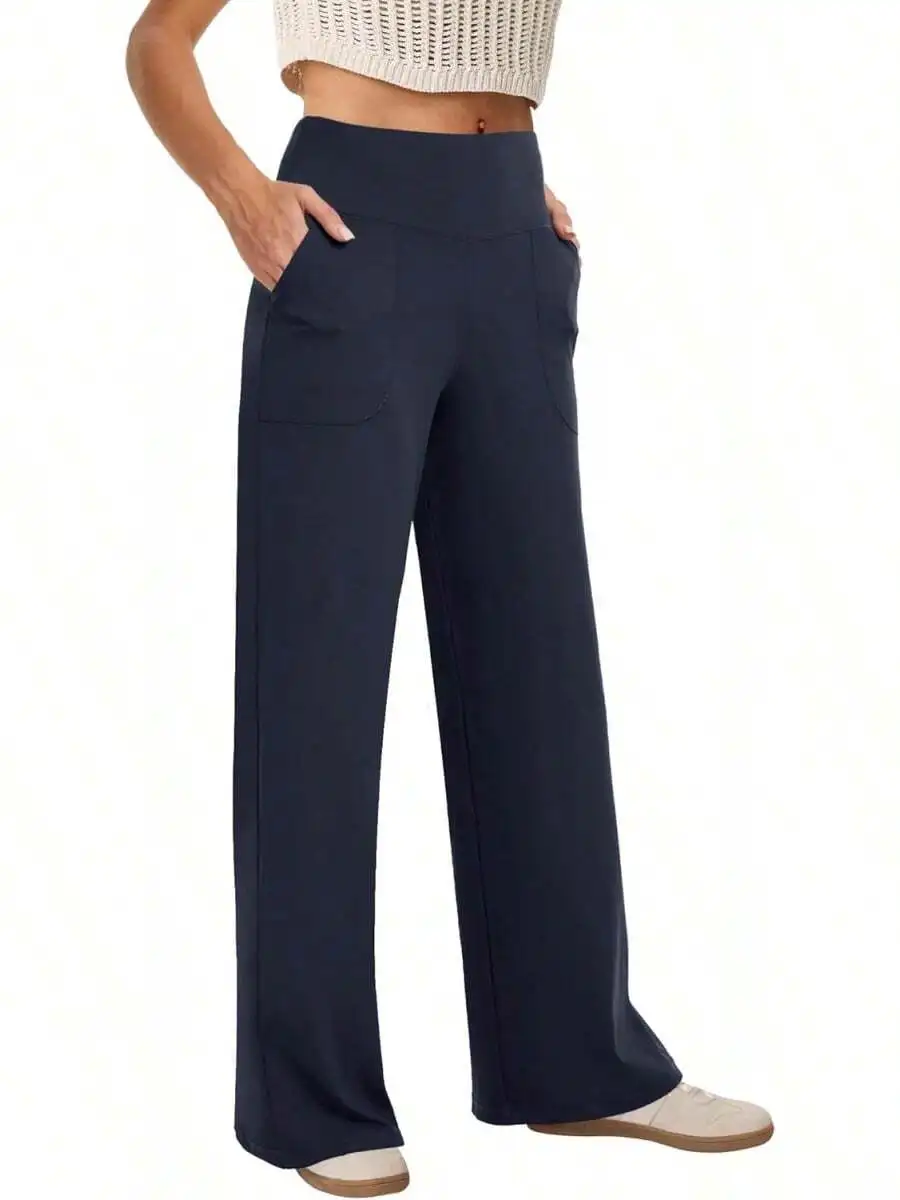 High Waist Wide Leg Pants With Pockets Loose Stretch Casual Lounge Sweatpants
High Waist Wide Leg Pants With Pockets Loose Stretch Casual Lounge Sweatpants