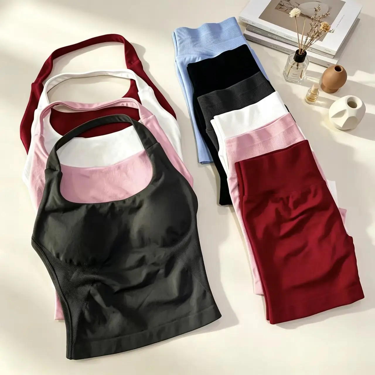 Yoga 2 Pieces Gym Set Women Backless Halter Tops High Waist Seamless Shorts Gym Suit Fitness Sports Bras Sportswear Workout Sets
Yoga 2 Pieces Gym Set Women Backless Halter Tops High Waist Seamless Shorts Gym Suit Fitness Sports Bras Sportswear Workout Sets