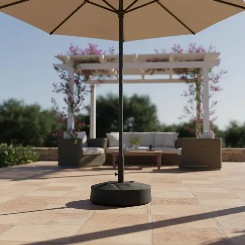 Parasol Stand up to 30kg Fillable Umbrella Base Round Umbrella Holder for Parasol 36/38/48mm Black
Parasol Stand up to 30kg Fillable Umbrella Base Round Umbrella Holder for Parasol 36/38/48mm Black