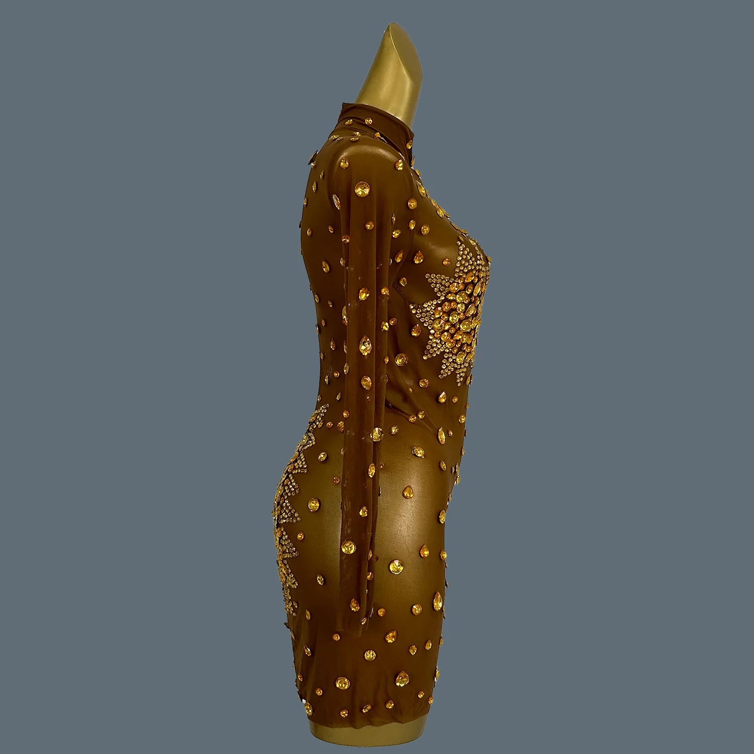 Sparkly Gold Rhinestones Stretch Short Dress for Women Summer Sexy Mesh Celebrate Evening Birthday Dress Photo Shoot Wear Guibin
Sparkly Gold Rhinestones Stretch Short Dress for Women Summer Sexy Mesh Celebrate Evening Birthday Dress Photo Shoot Wear Guibin