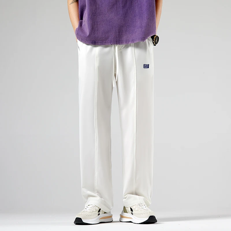 White Summer Thin Ice Silk Straight Leg Pants Men's Loose Wide Leg Casual Trousers Drapey Comfortable Loose Fit Summer Pants
White Summer Thin Ice Silk Straight Leg Pants Men's Loose Wide Leg Casual Trousers Drapey Comfortable Loose Fit Summer Pants