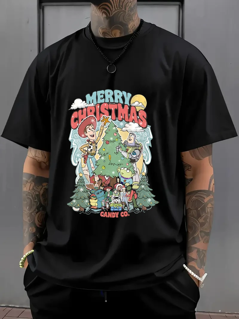 Официальная рождественская футболка Disney Toy Story для мужчин — повседневный топ с круглым вырезом и короткими рукавами с принтом Базза Лайтера и Вуди
Официальная рождественская футболка Disney Toy Story для мужчин — повседневный топ с круглым вырезом и короткими рукавами с принтом Базза Лайтера и Вуди