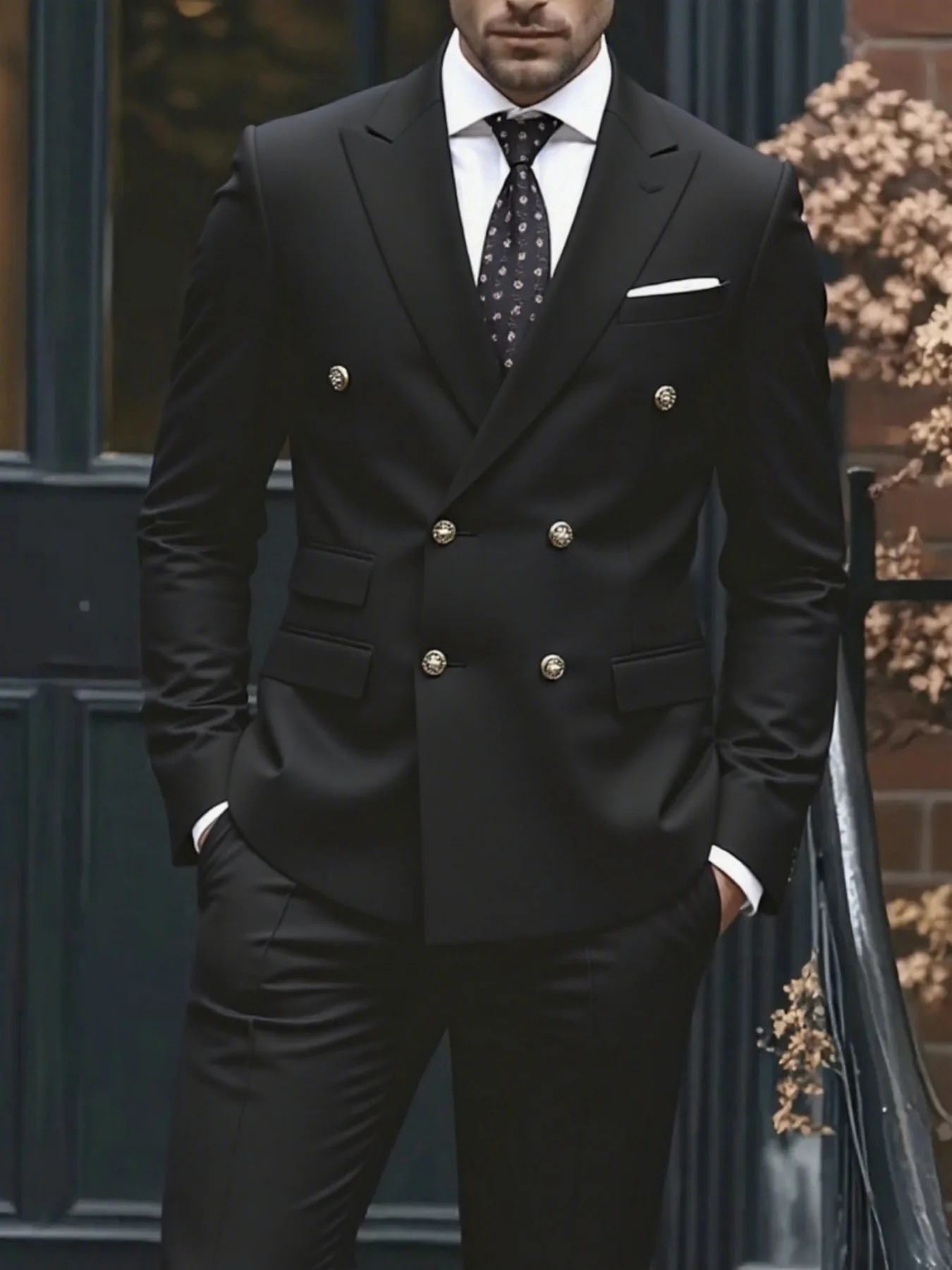 Men's Slim Fit Wedding Suit Set Double Breasted Peak Lapel Solid Elegant Office Party
Men's Slim Fit Wedding Suit Set Double Breasted Peak Lapel Solid Elegant Office Party