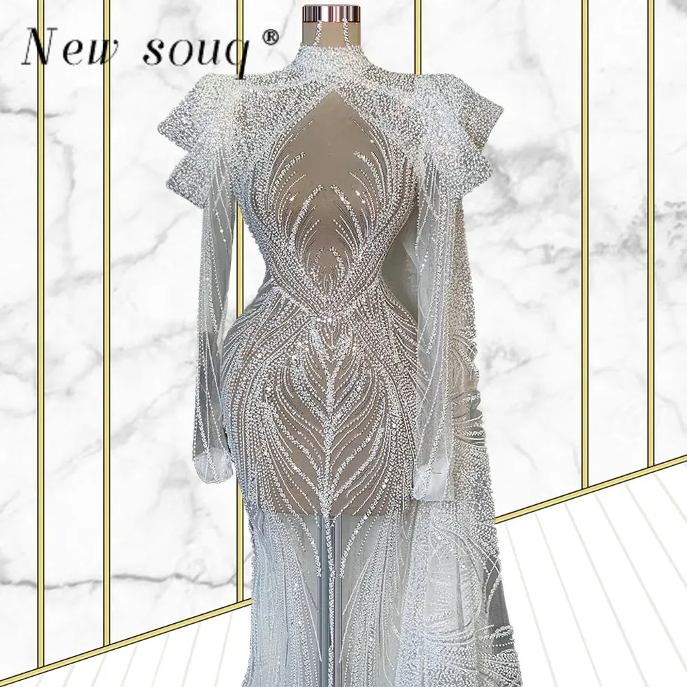 Stunning Muslim High Neck Long Sleeves Evening Dresses with Cape Beaded Illusion Mermaid Luxury Prom Gowns for Women Party Robes
Stunning Muslim High Neck Long Sleeves Evening Dresses with Cape Beaded Illusion Mermaid Luxury Prom Gowns for Women Party Robes