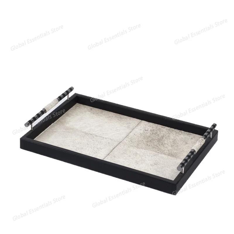 Solid Wood Storage Tray Metal Leather Trays Modern Minimalist Household Trays Living Room Furniture Decoration Accessories
Solid Wood Storage Tray Metal Leather Trays Modern Minimalist Household Trays Living Room Furniture Decoration Accessories