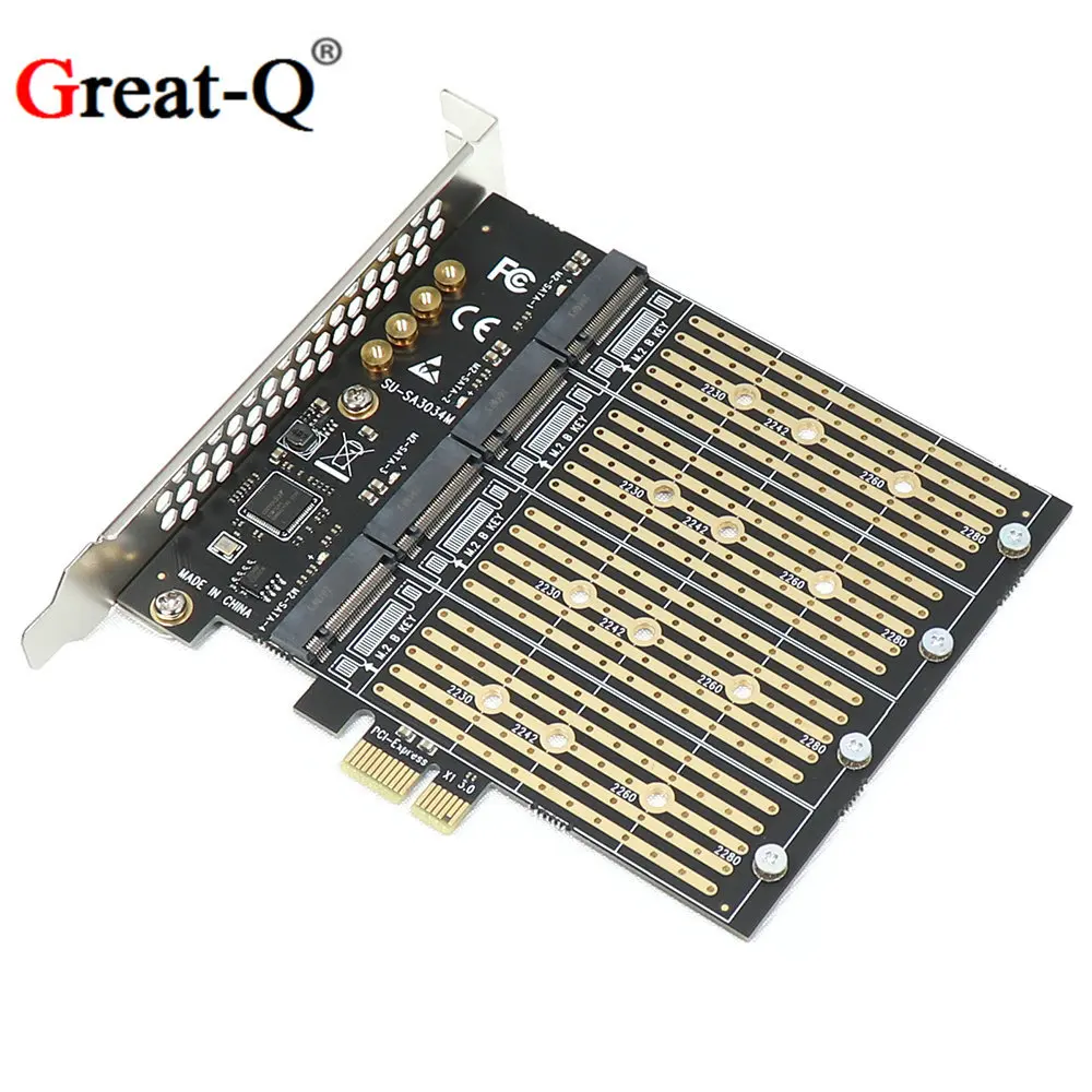 PCI-E X1 to four bit m.2 B-Key SSD to PCIE NGFF SATA expansion card adapter card
PCI-E X1 to four bit m.2 B-Key SSD to PCIE NGFF SATA expansion card adapter card
