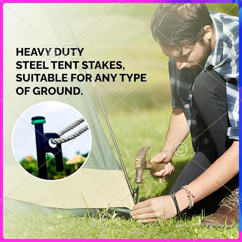 AUU-Pack 8 Tent Stakes, 12-Inch Camping Stakes With Glow Ring For Enhanced Visibility, Durable Ground Stakes For Outdoor
AUU-Pack 8 Tent Stakes, 12-Inch Camping Stakes With Glow Ring For Enhanced Visibility, Durable Ground Stakes For Outdoor