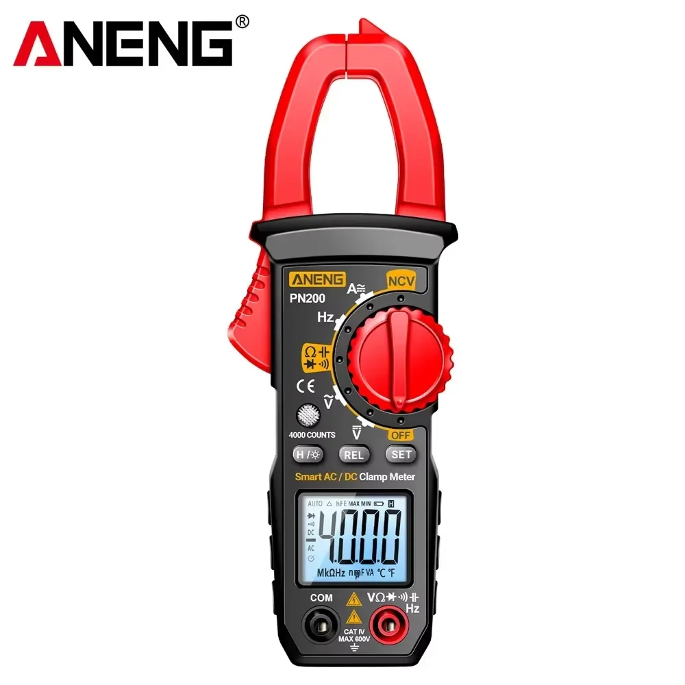 ANENG PN200 Multimeters Clamp Meter Digital AC Ammeter Voltage 4000 Counts 600A Current Tester Hz Capacitance NCV Ohm Test Tools
ANENG PN200 Multimeters Clamp Meter Digital AC Ammeter Voltage 4000 Counts 600A Current Tester Hz Capacitance NCV Ohm Test Tools