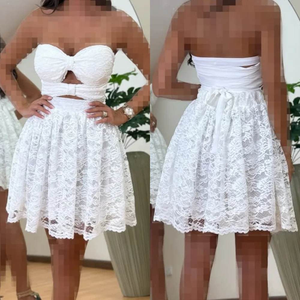 Customized Modern Style Matching Lace Ruched A-line Strapless Mini Dresses Bespoke Occasion Dresses Sizes Available High Quality
Customized Modern Style Matching Lace Ruched A-line Strapless Mini Dresses Bespoke Occasion Dresses Sizes Available High Quality