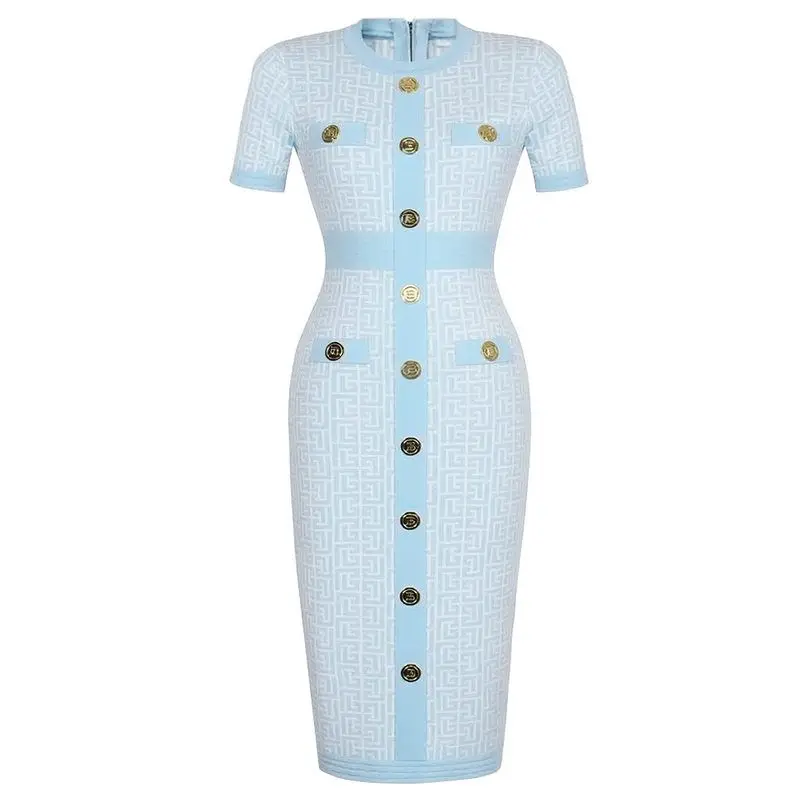 Elegant Short Sleeve V-Neck Knitted Slim Fit Bodycon Dress Women's Fashion Summer 2025 Quality Ladies' Dress Bodycon Dress
Elegant Short Sleeve V-Neck Knitted Slim Fit Bodycon Dress Women's Fashion Summer 2025 Quality Ladies' Dress Bodycon Dress