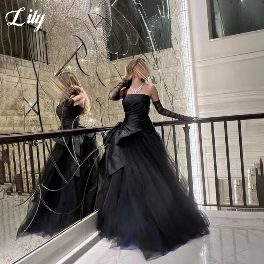Lily Black Elegant Formal Gown Strapless Backless Prom Dress 3D-Bow A-Line Evening Dresses for Woman robes de soirée Customized
Lily Black Elegant Formal Gown Strapless Backless Prom Dress 3D-Bow A-Line Evening Dresses for Woman robes de soirée Customized