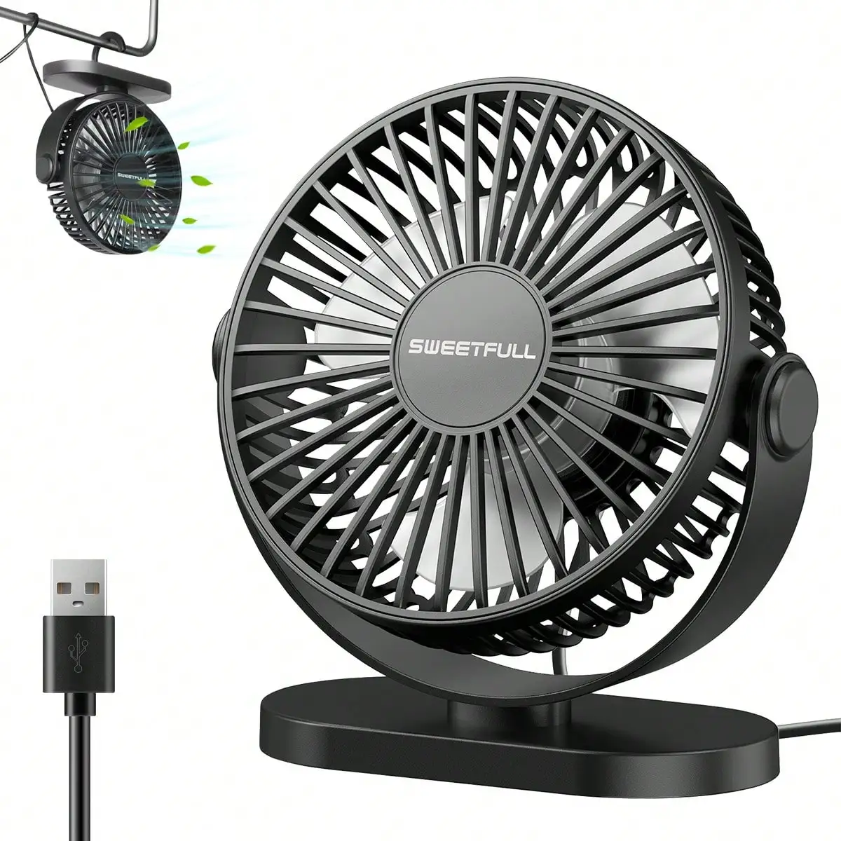sweetfull Quiet Portable Desktop Fan, Mini Personal Cooling Table Fan, USB Powered Desktop Electric Fan, Bedroom Fan, With Hidden Hook, 90° Tilt Adjustable, Suitable For Home, Office, Bedroom, Kitchen And More
sweetfull Quiet Portable Desktop Fan, Mini Personal Cooling Table Fan, USB Powered Desktop Electric Fan, Bedroom Fan, With Hidden Hook, 90° Tilt Adjustable, Suitable For Home, Office, Bedroom, Kitchen And More