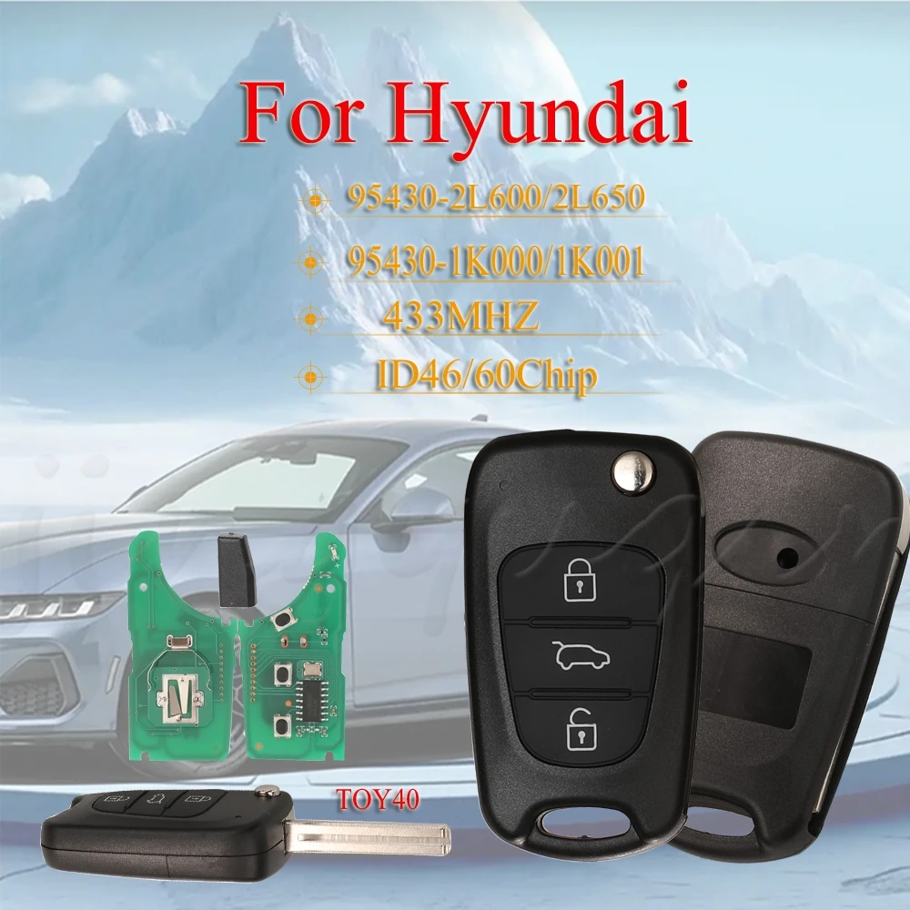 jingyuqin 3Buttons For Hyundai ix20 (2010 – 2015)I30 2007-2012 Remote Car Key 433MHZ ID46/60Chip 95430-1K000/1K001 2L650/2L600
jingyuqin 3Buttons For Hyundai ix20 (2010 – 2015)I30 2007-2012 Remote Car Key 433MHZ ID46/60Chip 95430-1K000/1K001 2L650/2L600